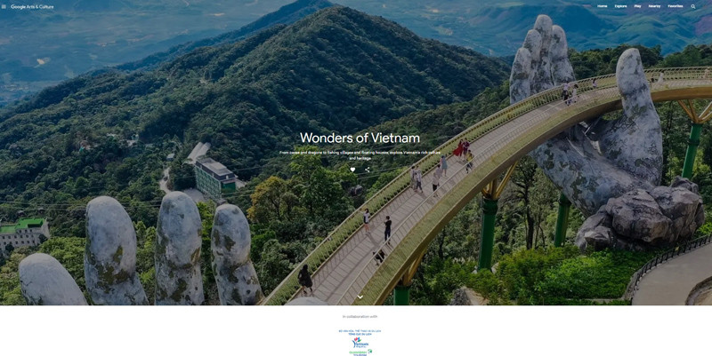 Dự án "Kỳ quan Việt Nam” trên nền tảng số Google Arts & Culture (Ảnh chụp màn hình). Google Arts & Culture sẽ là