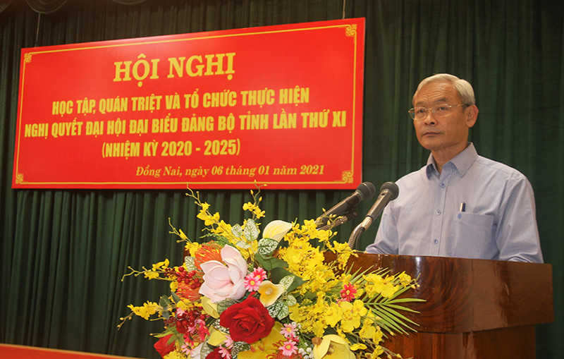 Đồng chí Bí thư Tỉnh ủy Đồng Nai Nguyễn Phú Cường phát biểu ý kiến tại hội nghị. Đồng Nai tăng cường kỷ cương, nêu cao trách nhiệm người đứng đầu -0