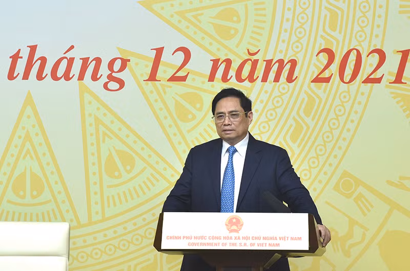 Thủ tướng Chính phủ Phạm Minh Chính phát biểu tại hội nghị. (Ảnh: Trần Hải)