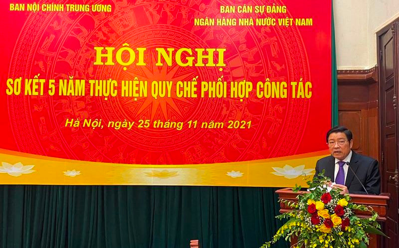 Đồng chí Phan Đình Trạc phát biểu tại hội nghị. Đẩy mạnh phòng ngừa tham nhũng thuộc lĩnh vực tiền tệ và hoạt động ngân hàng -0