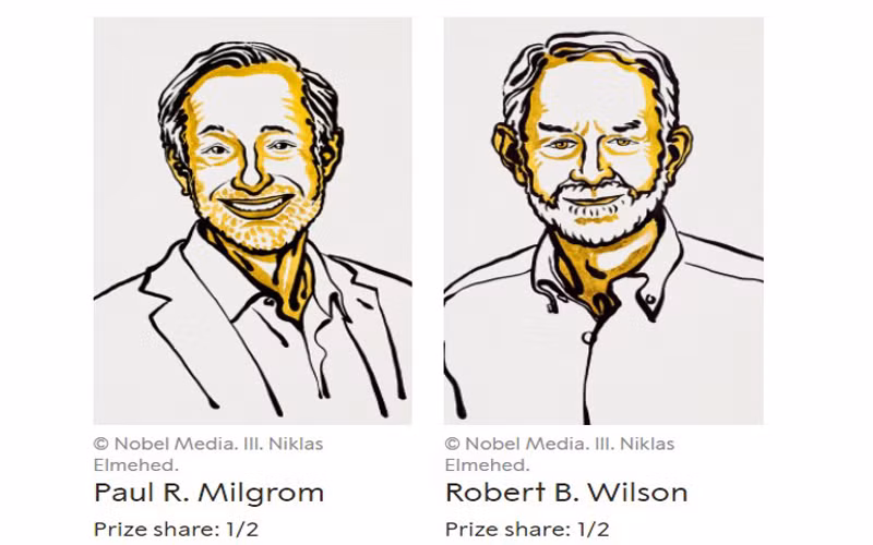 Hai nhà kinh tế học đoạt Giải Nobel Kinh tế năm 2020.