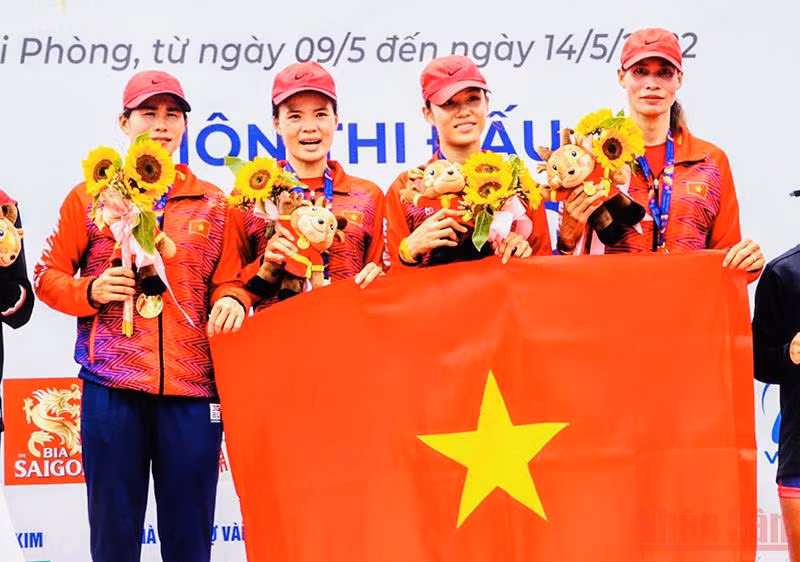 Đội nữ Việt Nam giành thêm 2 Huy chương Vàng môn đua thuyền rowing -0