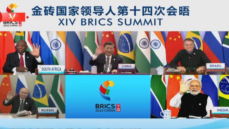 Lãnh đạo các quốc gia thành viên tham dự Hội nghị cấp cao BRICS. (Ảnh cắt từ clip của CCTV) Khai mạc Hội nghị cấp cao BRICS -0