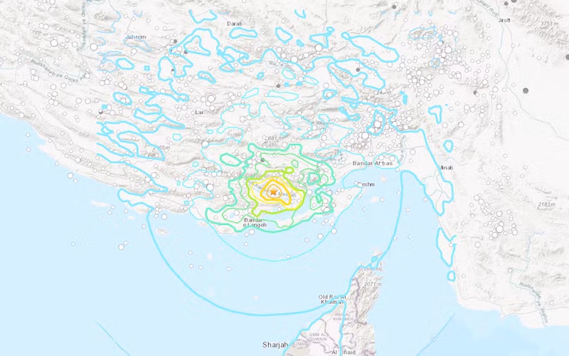 Vị trí xảy ra trận động đất tại Iran. (Ảnh: USGS)