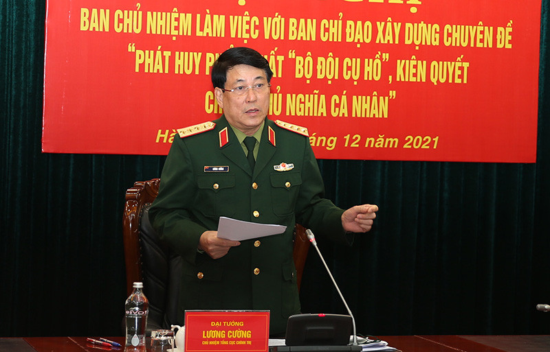 Đại tướng Lương Cường phát biểu tại hội nghị.