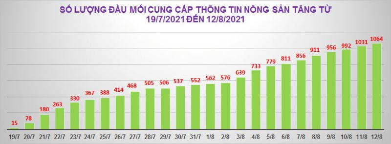 Số lượng đầu mối cung cấp thông tin nông sản tăng từ ngày 19/7 đến ngày 12/8. Những tín hiệu tích cực từ kết nối tiêu thụ nông sản phía nam -0