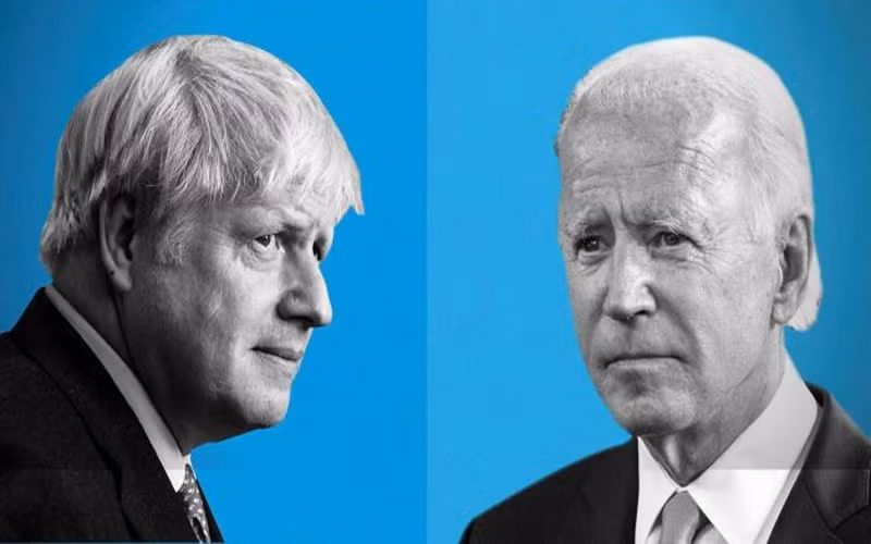 Thủ tướng Anh Boris Johnson (trái) và Tổng thống Mỹ Joe Biden. (Ảnh: Financial Times)