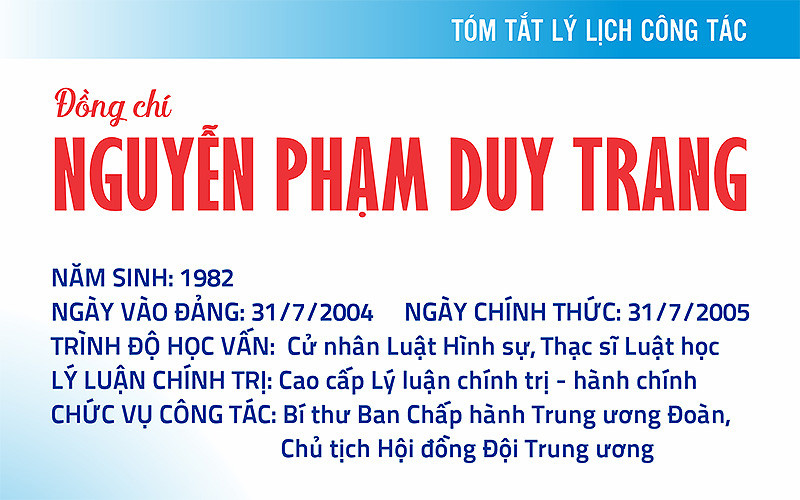 Đồng chí Nguyễn Phạm Duy Trang là Chủ tịch Hội đồng Đội Trung ương ảnh 2 Đồng chí Nguyễn Phạm Duy Trang là Chủ tịch Hội đồng Đội Trung ương -1