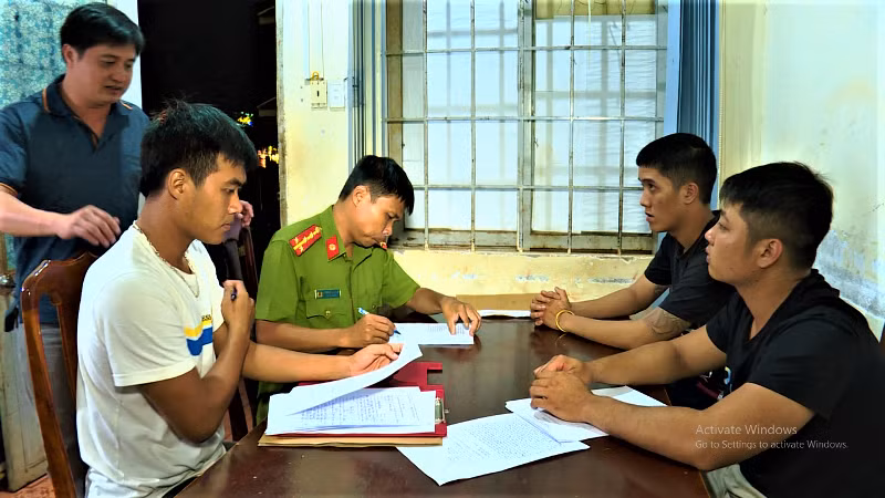 Các đối tượng tại Cơ quan công an TP Buôn Ma Thuột.