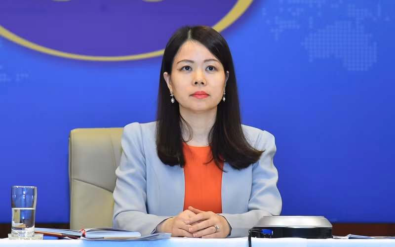 Trợ lý Bộ trưởng, Vụ trưởng Vụ Tổng hợp Kinh tế, Bộ Ngoại giao Nguyễn Minh Hằng tham dự cuộc họp.