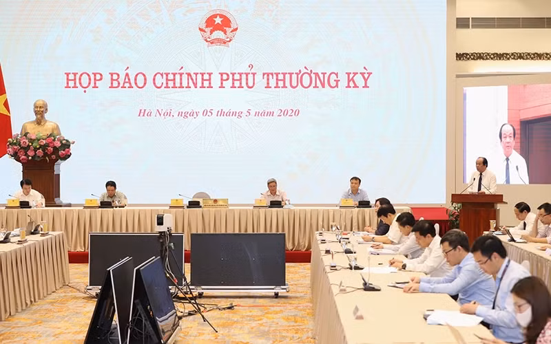 Quang cảnh họp báo. Ảnh: Nhật Bắc/VGP.