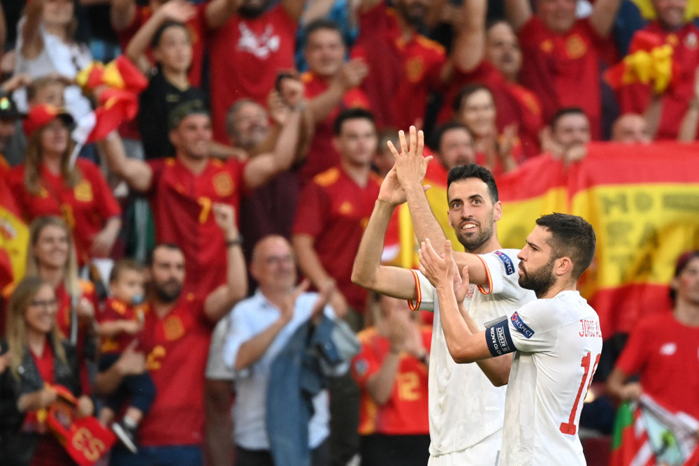 Các cầu thủ Tây Ban Nha ăn mừng sau chiến thắng 5-3 trước Croatia ở vòng 1/8. (Ảnh: UEFA) Những con số thống kê ấn tượng từ EURO 2020 -0