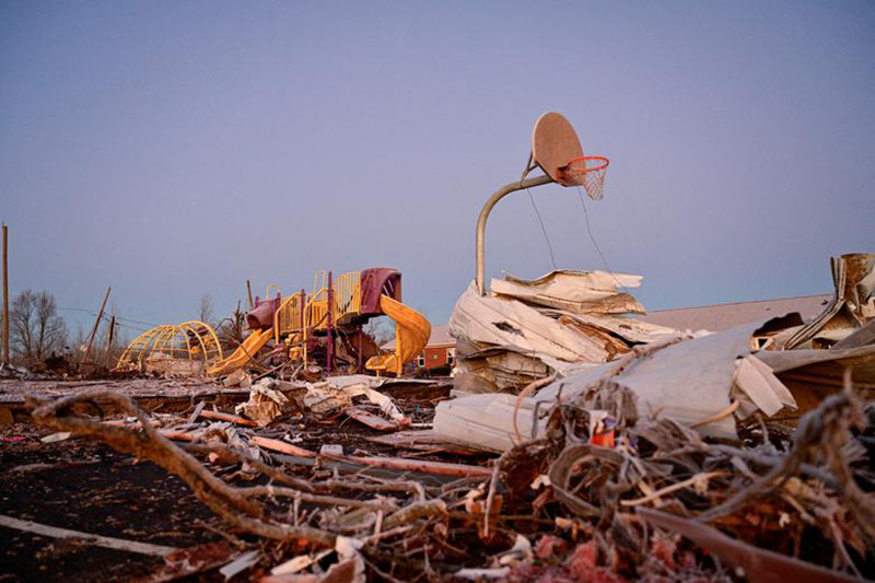 Lốc xoáy cũng san phẳng sân chơi tại Dawson Springs, Kentucky. (Ảnh: Reuters) kentucky -0