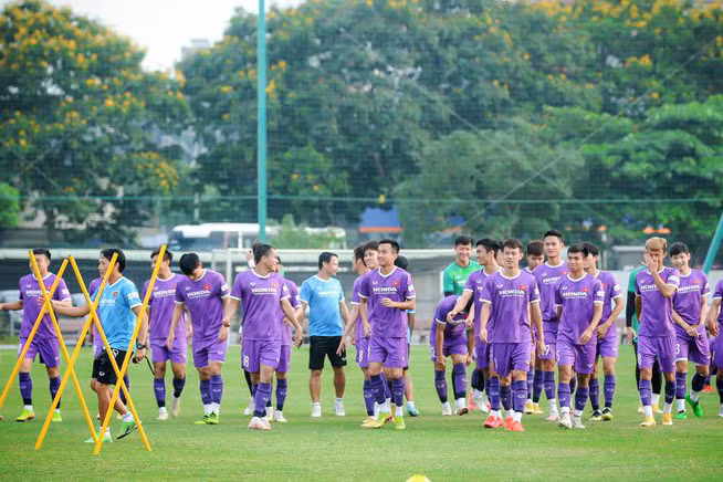 Các cầu thủ U22 Việt Nam hướng tới mục tiêu SEA Games 31. (Ảnh: VFF)