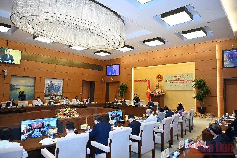Quang cảnh Hội nghị toàn quốc triển khai công tác giám sát của Quốc hội, Ủy ban Thường vụ Quốc hội. 10 sự kiện tiêu biểu của Quốc hội Việt Nam năm 2021 -0