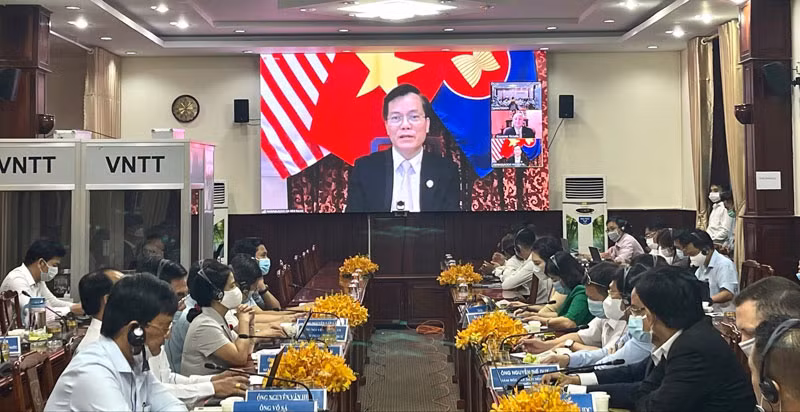 Hội thảo trực tuyến xúc tiến đầu tư với Hoa Kỳ.