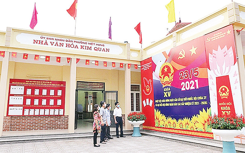 Nhà văn hóa Kim Quan, phường Việt Hưng, quận Long Biên được đầu tư xây dựng khang trang, được sử dụng để tổ chức nhiều sự kiện quan trọng. (Ảnh VƯƠNG ÐỨC)