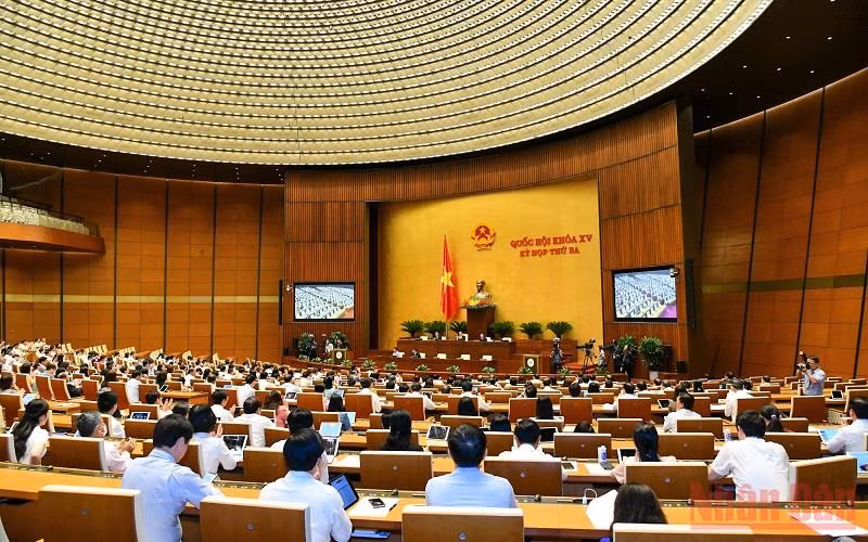 Quang cảnh một phiên họp tại Kỳ họp thứ ba, Quốc hội khóa XV. (Ảnh: THỦY NGUYÊN)