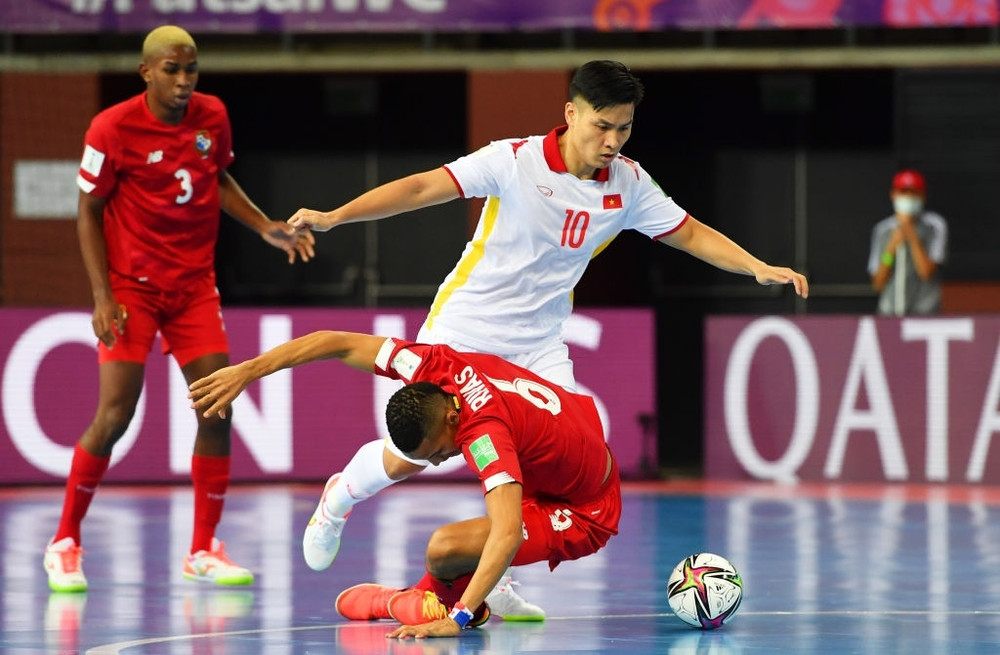 Đội tuyển futsal Việt Nam chơi ấn tượng trước Panama. (Ảnh: TTXVN) Đội tuyển futsal Việt Nam chiến thắng 3-2 đầy quả cảm trước Panama -0