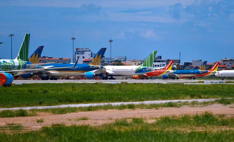 Máy bay hoạt động tại sân bay Nội Bài. (Ảnh: Cục Hàng không Việt Nam cung cấp)