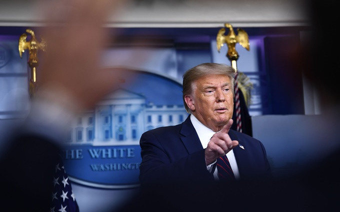 Tổng thống Mỹ Donald Trump tại cuộc họp báo ngày 4-8. (Ảnh: Getty Images)