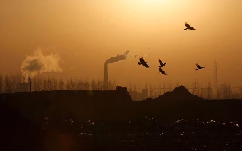 Khí thải thoát ra từ một nhà máy ở tỉnh Hà Bắc, Trung Quốc. (Ảnh: Reuters)