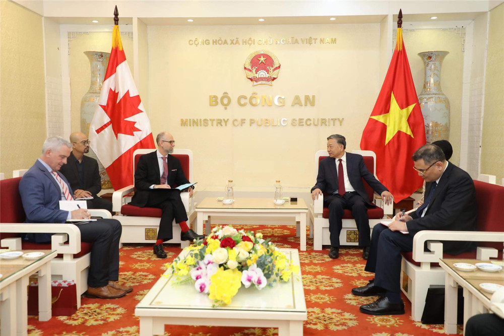 Bộ trưởng Tô Lâm tiếp Đại sứ Shawn Perry Steil. (Ảnh: mps.gov.vn)