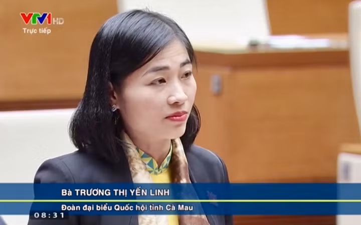 Đại biểu Quốc hội Trương Thị Yến Linh (Cà Mau). Ảnh: VTV.