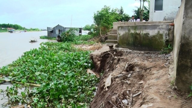 Còn nhiều nhà dân trong khu vực sạt lở vàm Cái Hố.