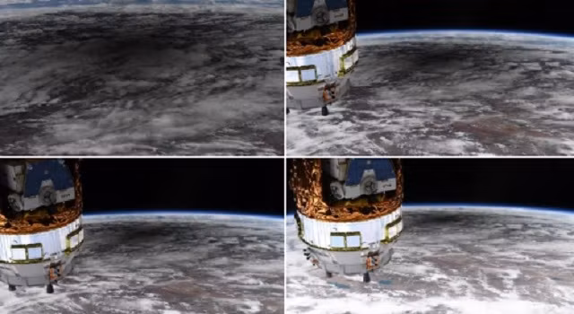 Phi hành gia của NASA Chris Cassidy đã chia sẻ bốn bức ảnh về nhật thực hình khuyên khi nhìn từ Trạm vũ trụ quốc tế vào ngày 21-6. Ảnh: NASA.