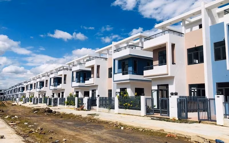 Một góc dự án khu dân cư Tân Thịnh, nơi có gần 500 căn biệt thự, nhà liền kề xây dựng không phép.