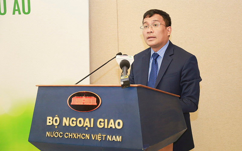 Thứ trưởng Ngoại giao Nguyễn Minh Vũ nhấn mạnh Bộ Ngoại giao đã và sẽ tiếp tục triển khai quyết liệt và hiệu quả công tác Ngoại giao kinh tế. (Ảnh: Bộ Ngoại giao) Nỗ lực đẩy mạnh xuất khẩu rau quả Việt Nam sang Liên minh Châu Âu -0