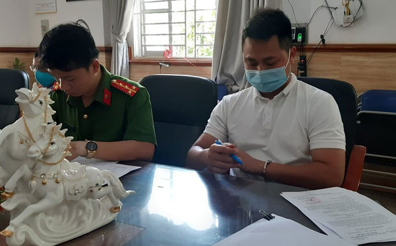 Đối tượng Đỗ Sơn Tùng thời điểm bị bắt giữ.