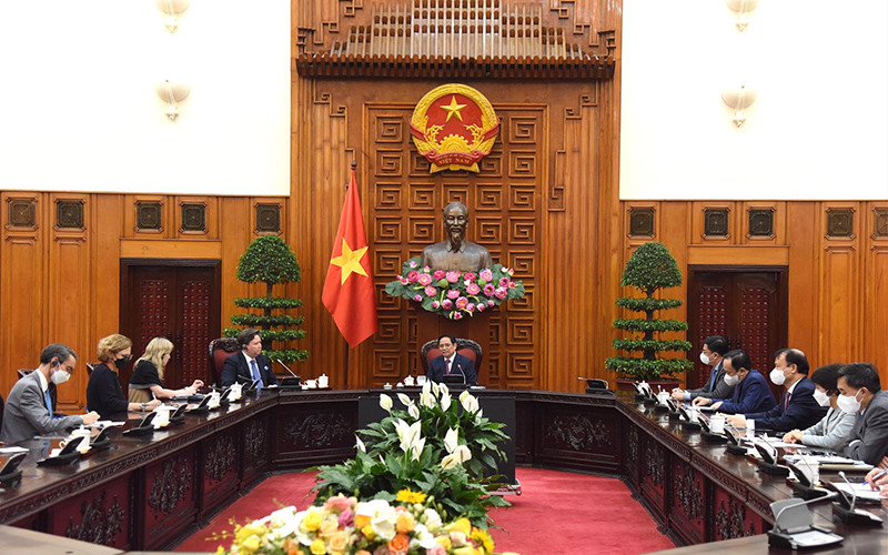 Quang cảnh buổi tiếp. (Ảnh: Trần Hải)
