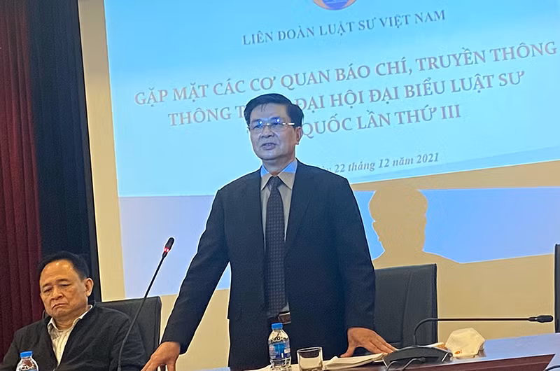 Chủ tịch Liên đoàn Luật sư Việt Nam Đỗ Ngọc Thịnh chia sẻ thông tin về Đại hội.