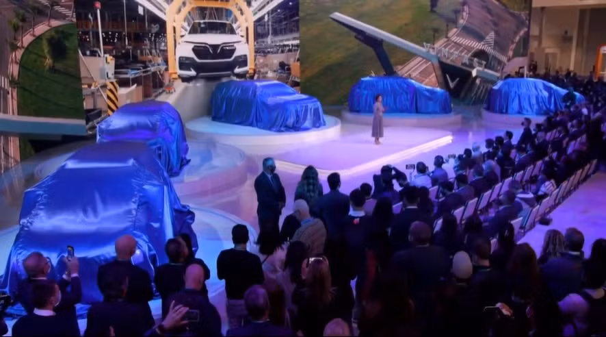 Lễ ra mắt các mẫu xe điện mới tại CES 2022. Ảnh chụp màn hình.