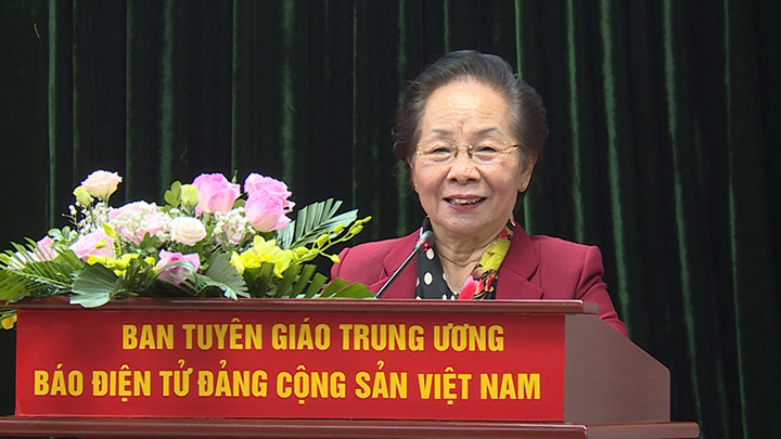 GS, TS Nguyễn Thị Doan, nguyên Phó Chủ tịch nước, Chủ tịch Hội Khuyến học Việt Nam. (Ảnh: dangcongsan.vn) Tăng cường truyền thông góp phần đẩy mạnh xây dựng xã hội học tập -0