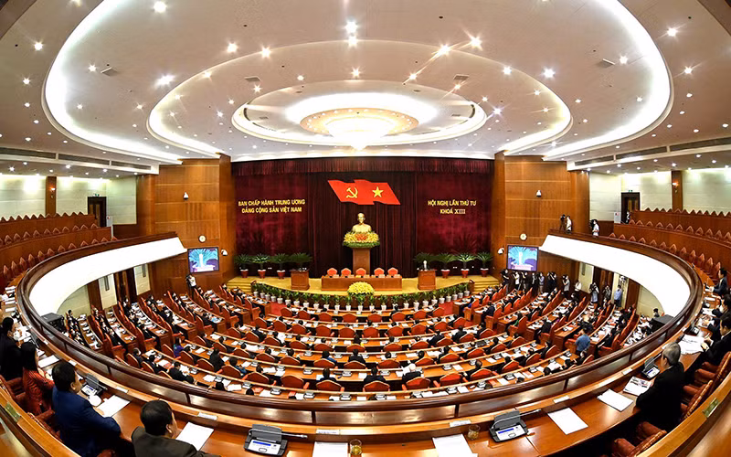 Toàn cảnh Hội nghị lần thứ tư, Ban Chấp hành Trung ương Đảng khóa XIII. Ảnh: Nguyễn Đăng
