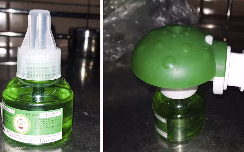 Lọ tinh dầu đuổi muỗi mà gia đình anh K. đã sử dụng.