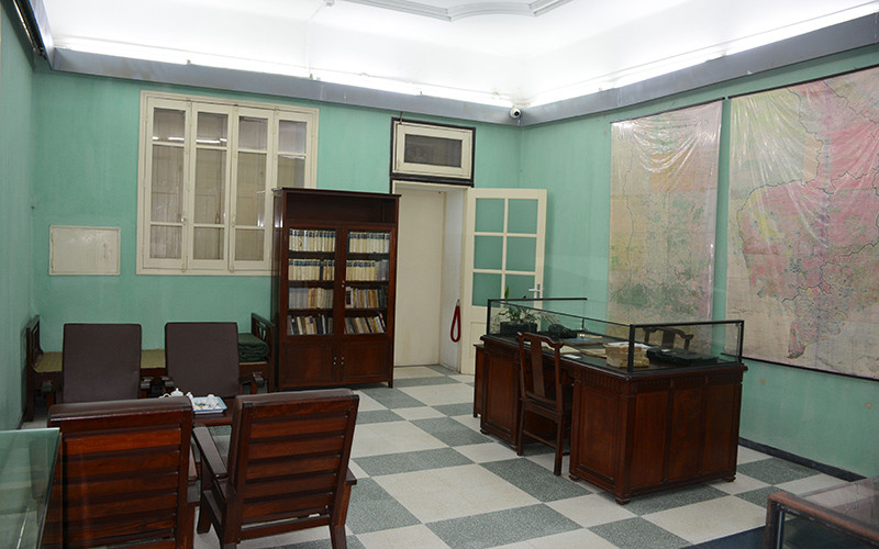 Phòng làm việc của Đại tướng Võ Nguyên Giáp tại di tích Nhà D67.Ảnh: CHI NGUYỄN