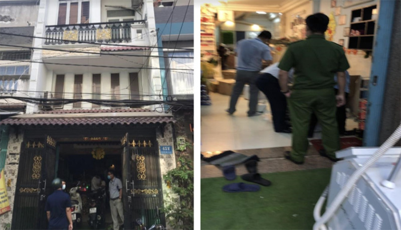 Lực lượng chức năng kiểm tra cơ sở phẫu thuật thẩm mỹ trá hình tại quận 6. (Ảnh Sở Y tế TP Hồ Chí Minh)