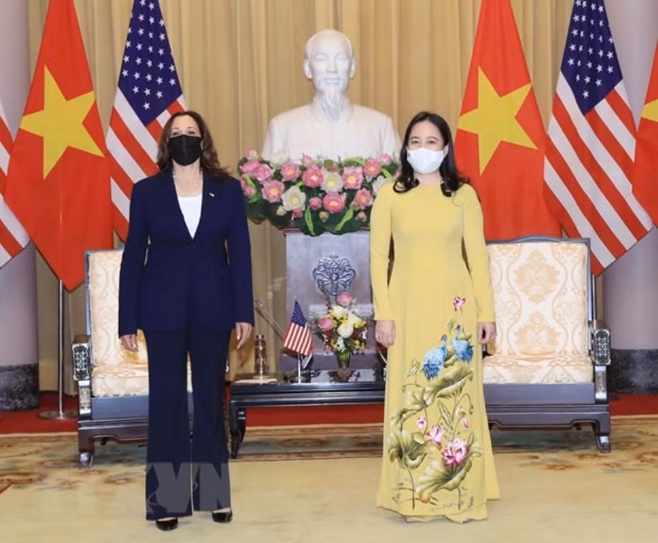 Phó Chủ tịch nước Võ Thị Ánh Xuân tiếp Phó Tổng thống Hoa Kỳ Harris -0