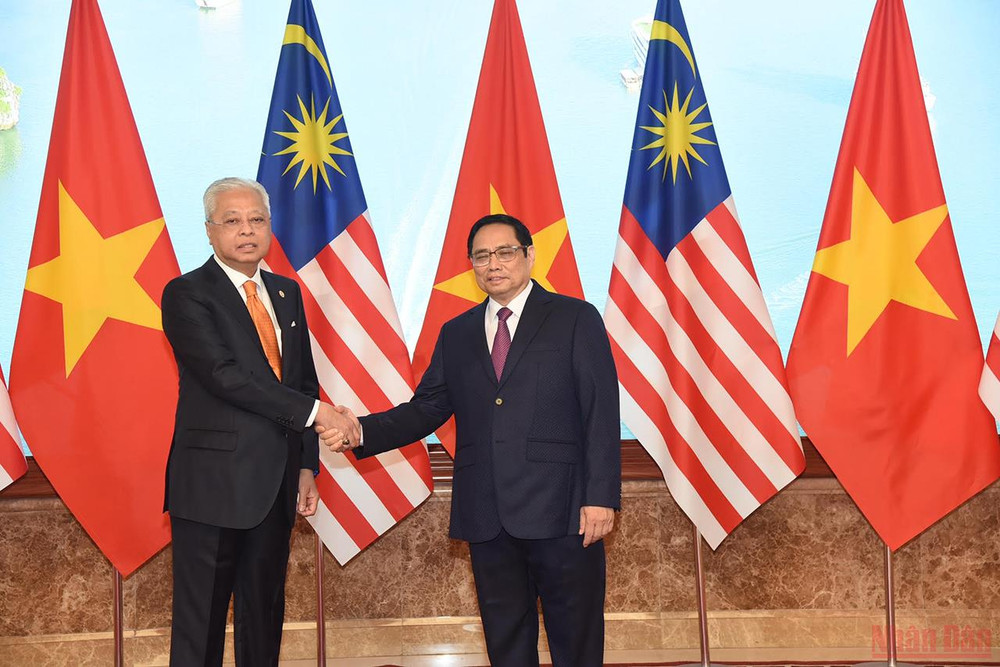 Thủ tướng Phạm Minh Chính và Thủ tướng Malaysia Dato’ Sri Ismail Sabri bin Yaakob. Lễ đón Thủ tướng Malaysia thăm chính thức Việt Nam -0