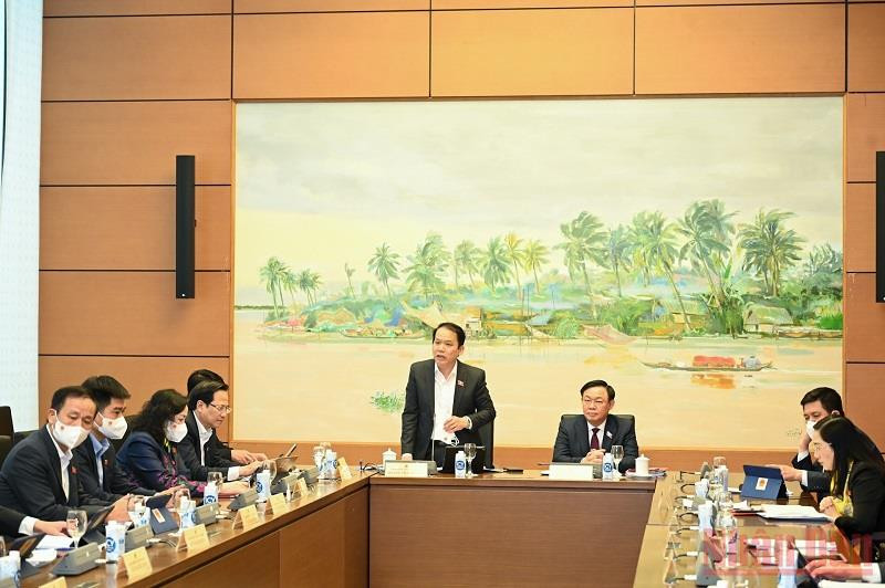 Các đại biểu Quốc hội tại phiên thảo luận tổ chiều 4/1/2022. (Ảnh: ĐĂNG KHOA). Hỗ trợ phục hồi và phát triển kinh tế-xã hội cần đúng, trúng và kịp thời -0