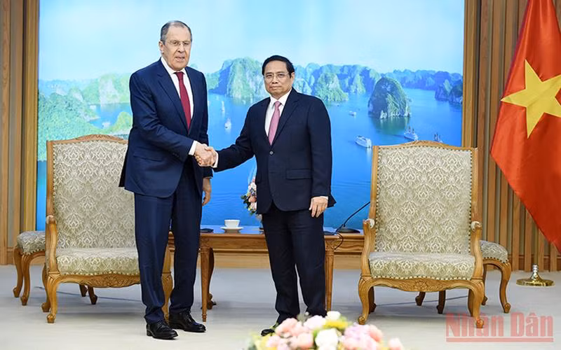 Thủ tướng Phạm Minh Chính tiếp Bộ trưởng Ngoại giao Liên bang Nga Sergey Lavrov.