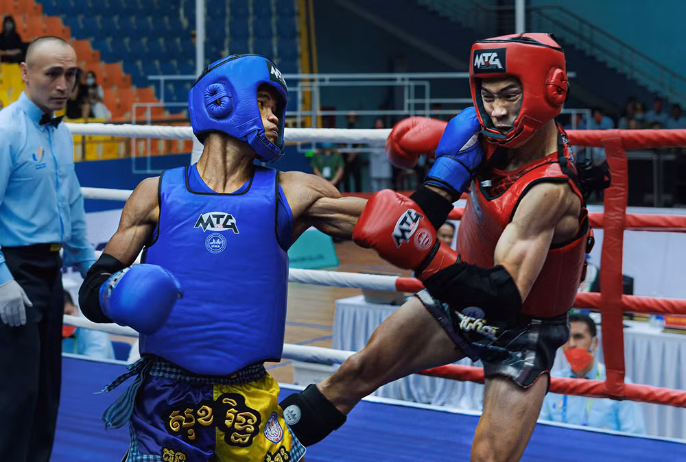 Ảnh đẹp SEA Games 31: Phần thi đấu môn Muay Thái ở nhà thi đấu Vĩnh Yên, Vĩnh Phúc -2