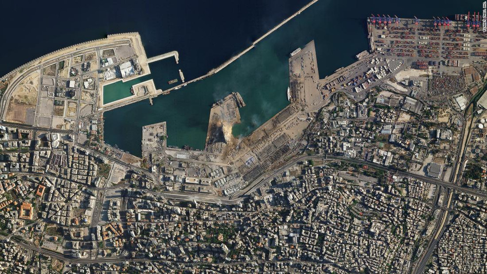 Ảnh vệ tinh trước và sau vụ nổ ở Lebanon ảnh 4 Ảnh vệ tinh trước và sau vụ nổ ở Lebanon -1