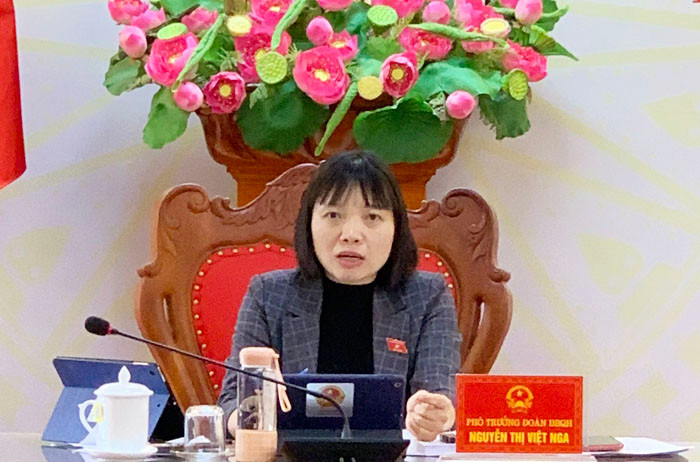 Đại biểu Nguyễn Thị Việt Nga (Hải Dương) tham gia thảo luận trực tuyến về dự án Luật. (Ảnh: baohaiduong.vn) Cần làm rõ trường hợp nào cảnh sát cơ động được phép “huy động người, phương tiện” -0