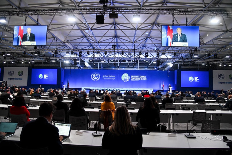 Thủ tướng Anh Boris Johnson phát biểu tại phiên khai mạc COP26. (Ảnh: Karwai Tang/Chính phủ Anh) Những cam kết mới tại COP26 -0