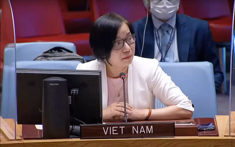 Phó Trưởng Phái đoàn Việt Nam tại LHQ Nguyễn Phương Trà. (Ảnh: BNG)